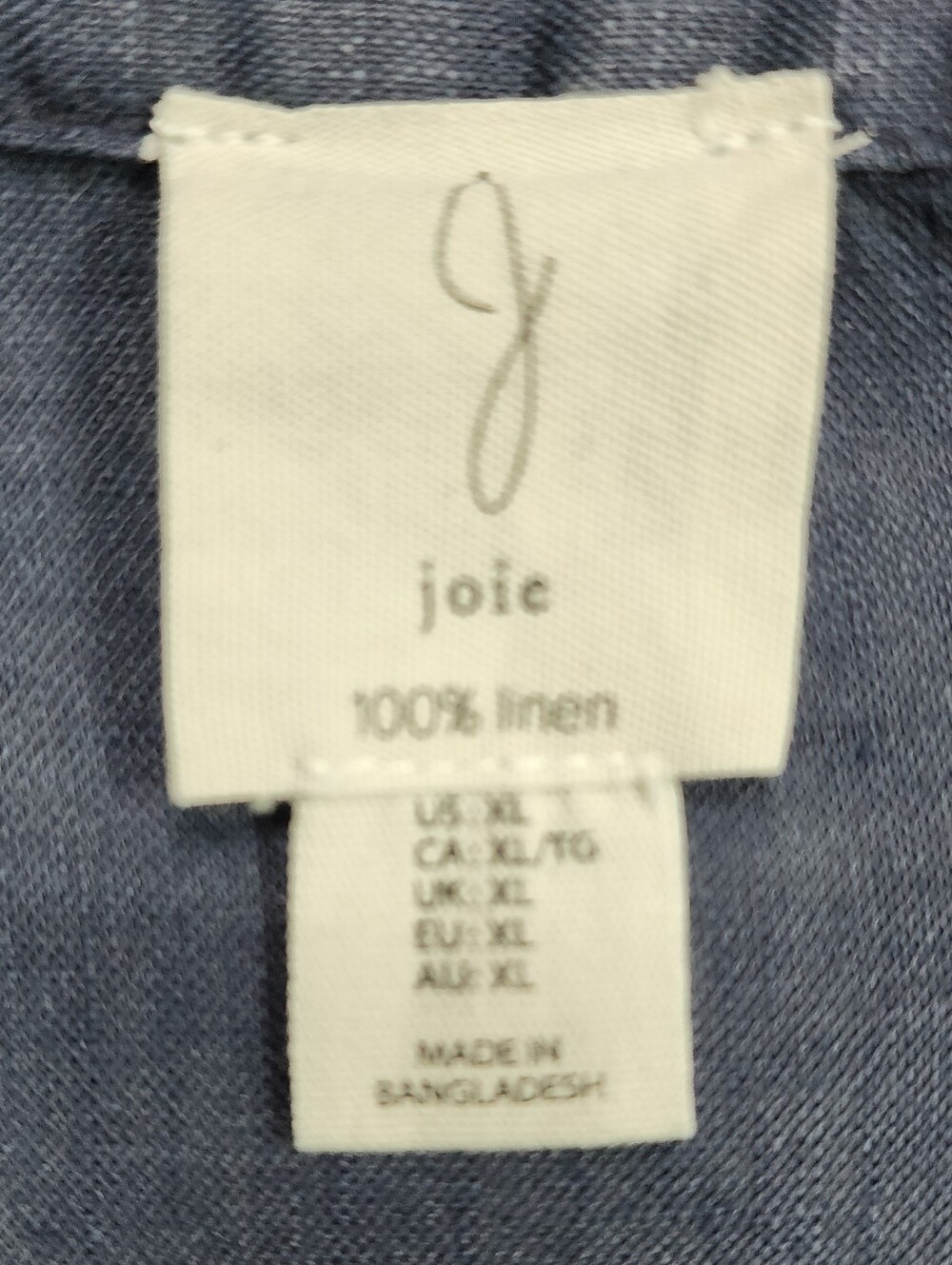 Joie 100% Linen Button Front Shirt Navy Blue Long Sleeve Women's XL - Picture 2 of 7